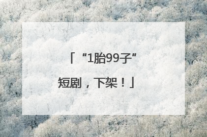 “1胎99子”短剧，下架！